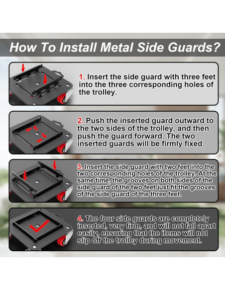 Carretilla de Muebles MYUEA 5 Ruedas 1498 kg con Freno