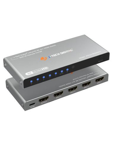 Switch HDMI 4K 120Hz J-Tech Digital 4 en 1 Automático