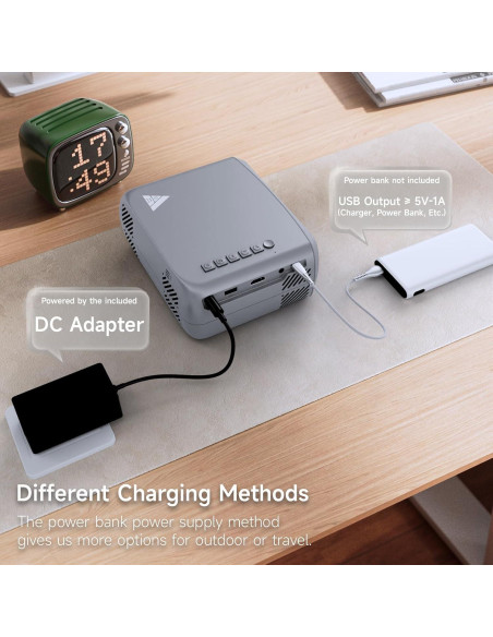 Mini Proyector Ohdil Wifi Gris 1080P Portátil 170"