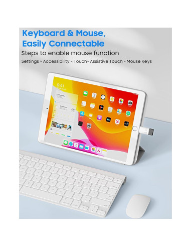 Adaptador MoKo USB C a Lightning y USB A, carga 10W