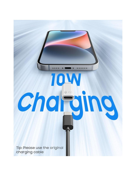 Adaptador MoKo USB C a Lightning y USB A, carga 10W