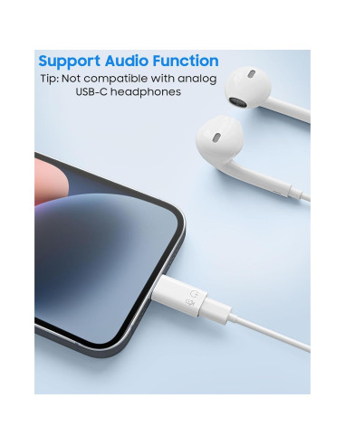 Adaptador MoKo USB C a Lightning y USB A, carga 10W