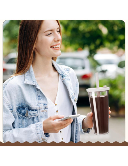 Honeydak 2 Vasos Reutilizables 24 oz para Café Helado Blanco