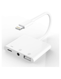 Adaptador de Auriculares Apple Lightning a 3.5mm y USB OTG