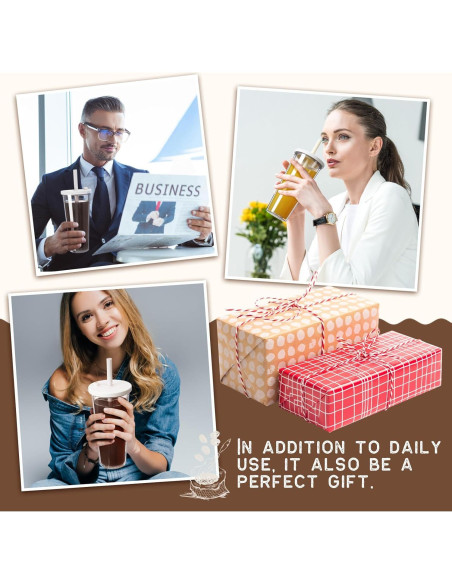 Honeydak 2 Vasos Reutilizables 24 oz para Café Helado Blanco