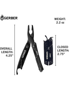 Multiherramienta EDC Gerber Dime 12-en-1 - Negro 2