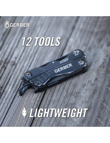 Multiherramienta EDC Gerber Dime 12-en-1 - Negro