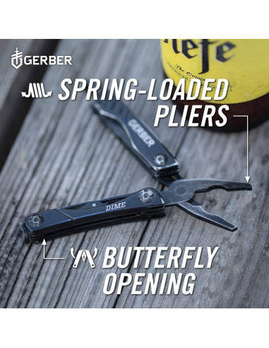 Multiherramienta EDC Gerber Dime 12-en-1 - Negro