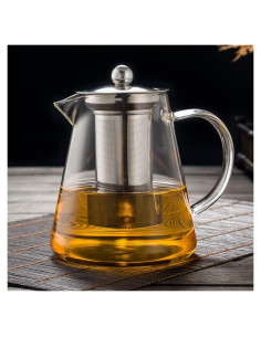Tetera de vidrio borosilicato XINHUISHQZ 550ml con infusor