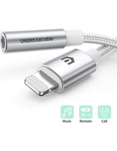 Adaptador de Auriculares UNBREAKcable Lightning a 3.5mm