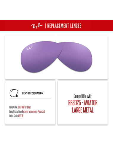 Lentes Ray-Ban RB3025 58mm Polarizados Gris Espejo Lila