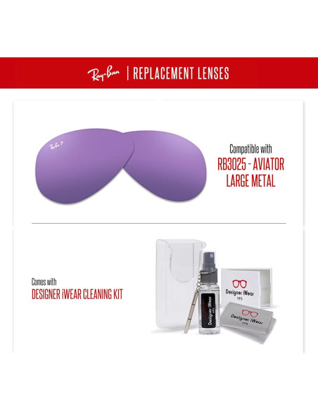 Lentes Ray-Ban RB3025 58mm Polarizados Gris Espejo Lila