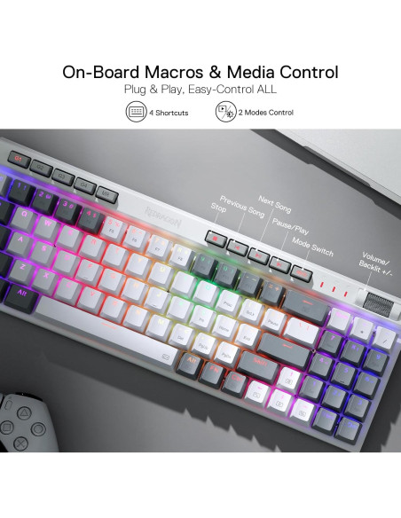 Teclado Mecánico Redragon K655 RGB 75% Hot-Swap 78 Teclas Teclado Mecánico Redragon K655 RGB 75% Hot-Swap 78 Teclas