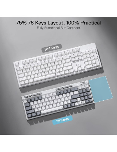 Teclado Mecánico Redragon K655 RGB 75% Hot-Swap 78 Teclas