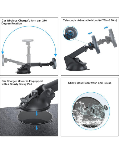 Cargador de Coche Inalámbrico MagSafe para iPhone 12-16