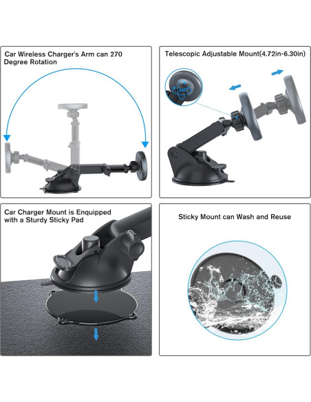Cargador de Coche Inalámbrico MagSafe para iPhone 12-16