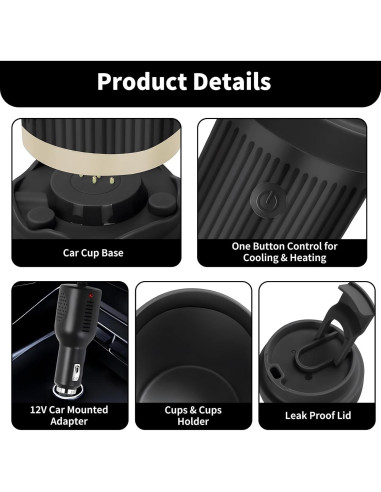 Taza inteligente 12V Yesinaly 2 en 1 para auto