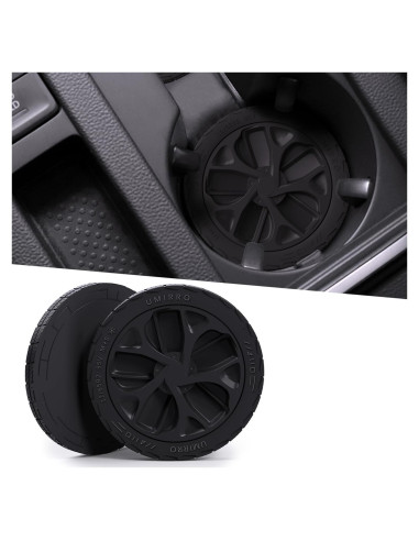 Posavasos para Automóvil Umirro 2TA Negro 7.30 cm 2 Piezas