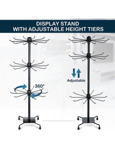 Soporte de Joyería BestAlice 2PCS Rotativo Ajustable Negro 2