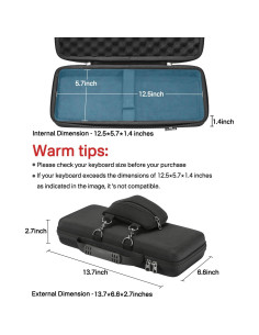 Funda Dura RAIACE para Teclado de 84 Teclas - Negro 2