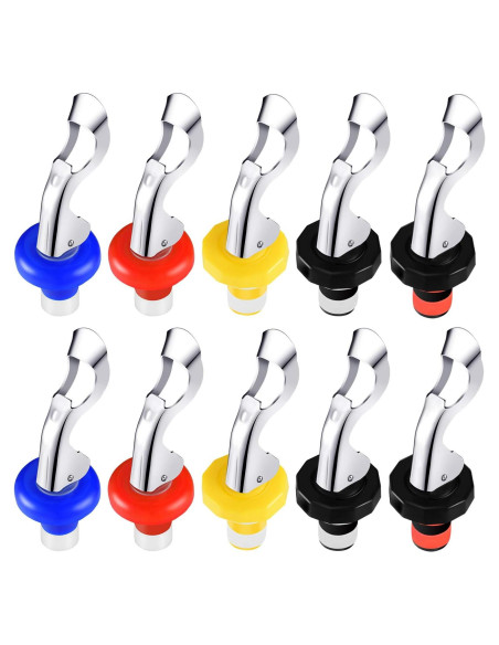 10 Tapones de Silicona para Vino Blulu Reutilizables a Prueba de Fugas