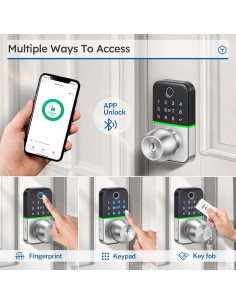 Cerradura Inteligente KUCACCI Q1 con Teclado y Huella Dactilar 2