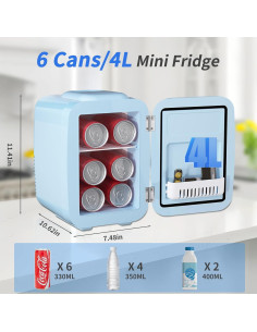 Mini Nevera YASHE 4L Azul Enfriador y Calentador 2