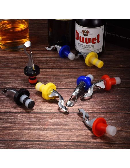 10 Tapones de Silicona para Vino Blulu Reutilizables a Prueba de Fugas