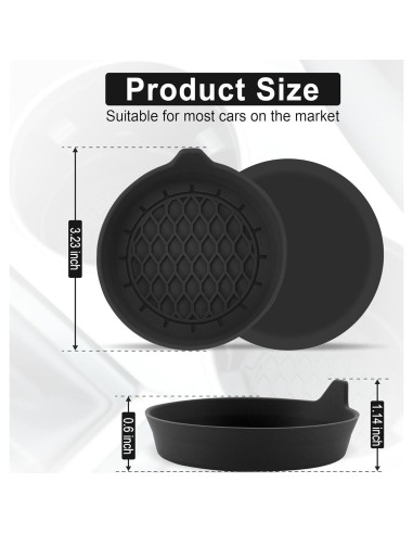 Posavasos de Silicona SINGARO para Coche - Juego de 4 Negro