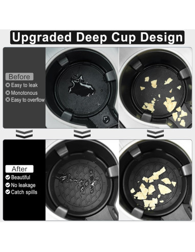 Posavasos de Silicona SINGARO para Coche - Juego de 4 Negro