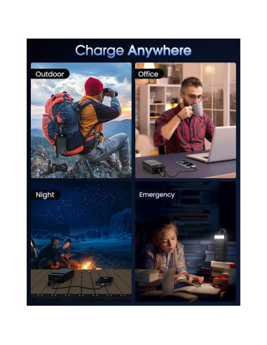 Cargador Portátil 60000mAh Power Bank 22.5W USB-C Negro