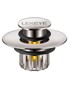 LEKEYE Tapón de Drenaje con Filtro para Baño - Níquel