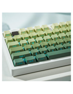 Conjunto de Teclas PBT Retroiluminadas Mintcaps 133 Teclas Verdes