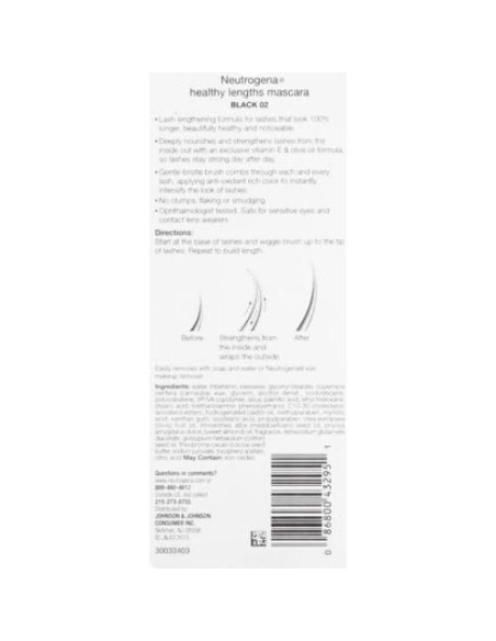 Máscara Neutrogena Healthy Lengths 02 Negro 5,97 g Alarga Pestañas Máscara Neutrogena Healthy Lengths 02 Negro 5,97 g Alarga Pestañas