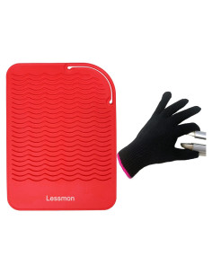 Alfombrilla de Viaje Lessmon para Plancha con Guante Rojo