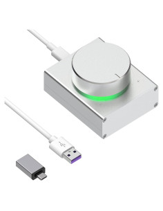 Perilla de Volumen Geekria Plata con Control Remoto USB-C