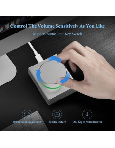 Perilla de Volumen Geekria Plata con Control Remoto USB-C 2