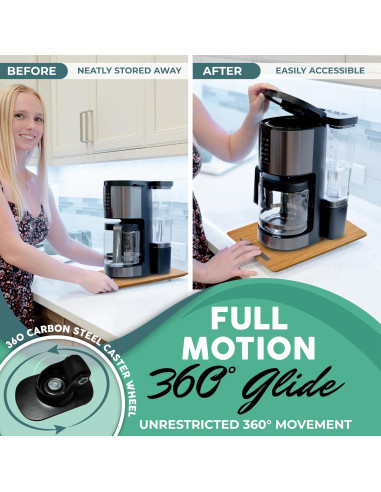 Deslizador de Bambú Prime Pick 33x41 cm con Ruedas 360