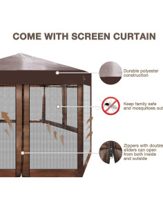 Gazebo Hexagonal DC DICLASSE 10.22 m con Cortinas UV 2