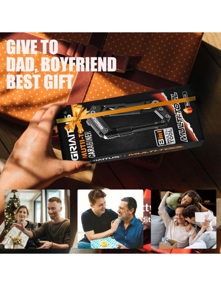 Carabiner Multitool GIRIAITUS 8-en-1 Negro para Camping