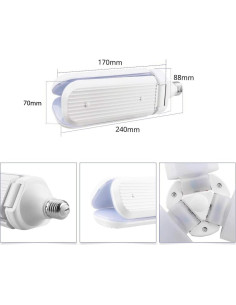 Bombilla LED 45W JKLcom Plegable 4000Lm E27 Blanco Cálido 2