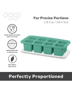 Bandejas de Silicona OGGI 1/4 Taza con Tapa para Congelador 2