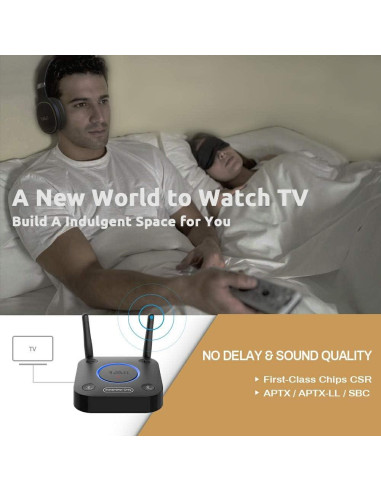 Transmisor Bluetooth 5.2 1Mii B06TX para TV y Audio Inalámbrico