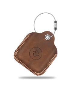 Funda de Cuero Fintie para Samsung Galaxy SmartTag - Marrón