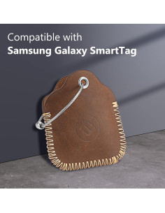 Funda de Cuero Fintie para Samsung Galaxy SmartTag - Marrón 2