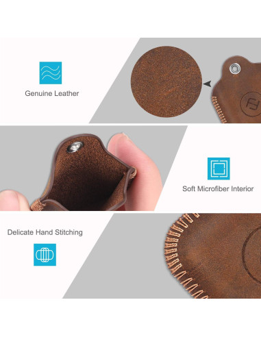 Funda de Cuero Fintie para Samsung Galaxy SmartTag - Marrón