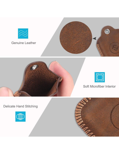 Funda de Cuero Fintie para Samsung Galaxy SmartTag - Marrón