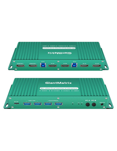 Switch KVM HDMI 2 Monitores 2 Computadoras 4K 144Hz