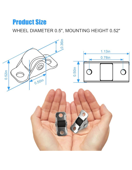 Ruedas Mini Caster XIKE 16 Pcs 1.27 cm Autoadhesivas