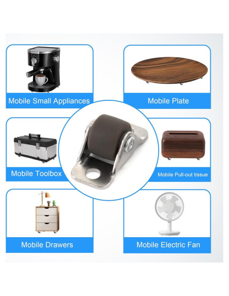 Ruedas Mini Caster XIKE 16 Pcs 1.27 cm Autoadhesivas